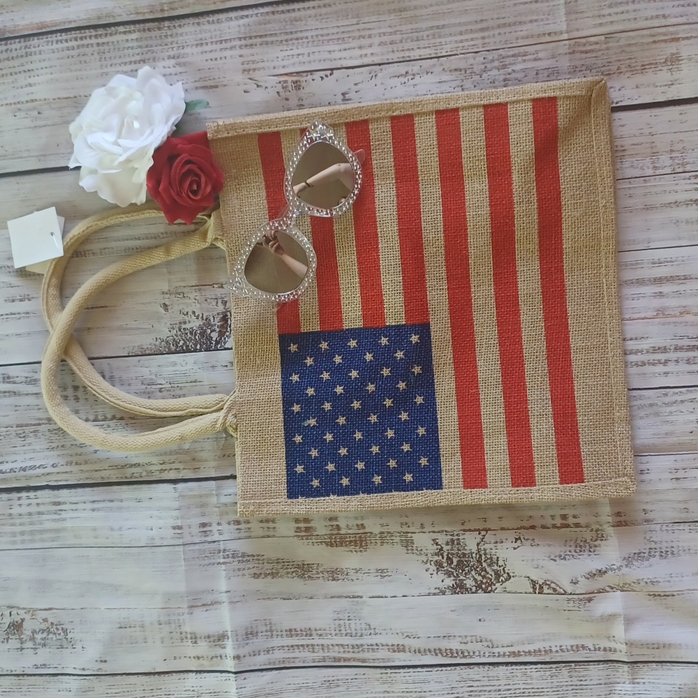 Burlap flag bag